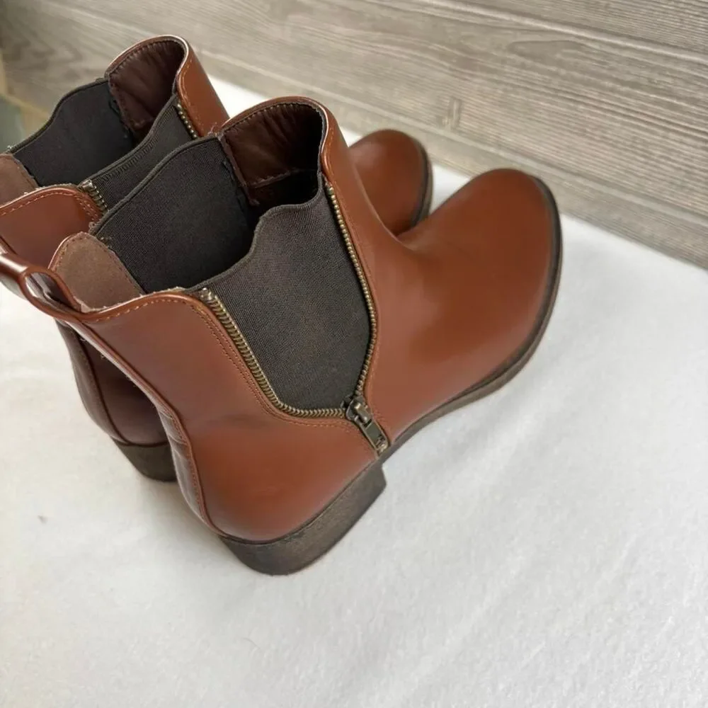 Rocket Dog Brown Leather Chelsea Ankle Boots